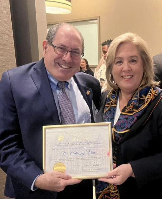 Dr. Anthony Vine Awarded Citation by NY Assembly Member Rebecca Seawright