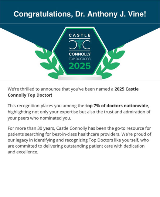 Dr. Vine Named 2025 Castle Connolly Top Doctor